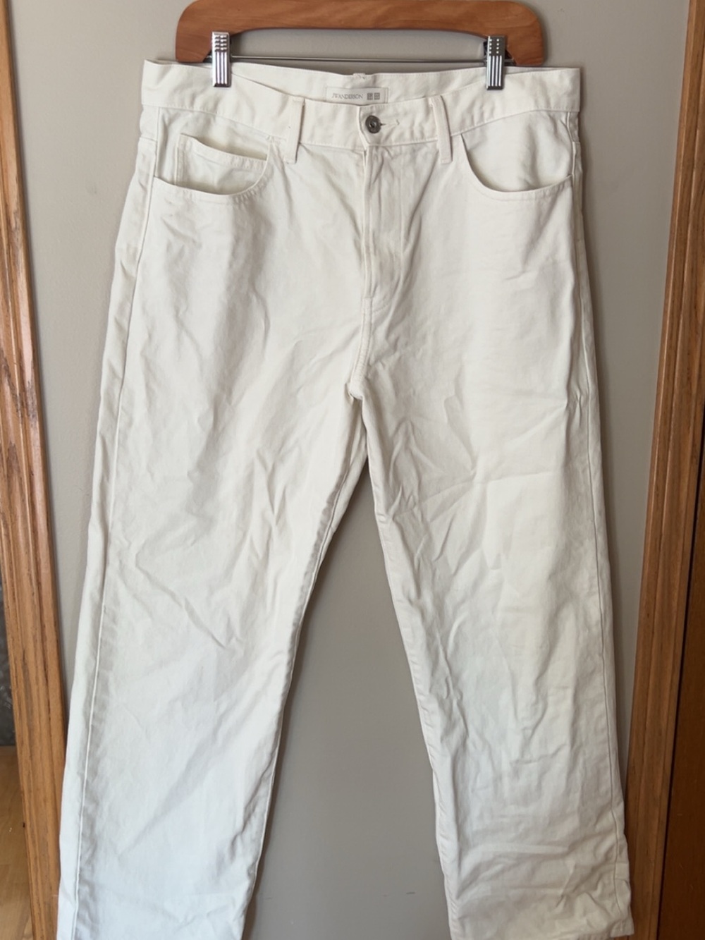 JW ANDERSON Cream High-Rise Jeans